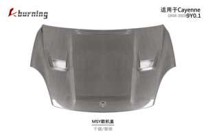 Pour Porsche Cayenne 2018 2019 2020 2021 <span class=keywords><strong>2022</strong></span> 2023 9Y0.1 Capot en <span class=keywords><strong>fibre</strong></span> de carbone de style MSY amélioré et panneau décoratif avant du capot - Product Image 2