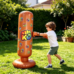 Saco de Boxeo Inflable de PVC de 63 Pulgadas con Base, Relleno de Arena, Resistente, Altura Ajustable para Niños y Adultos, Independiente - Product Image 3