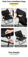 Chaise de camping pliante avec dossier, siège rembourré épaissi, accoudoirs en bois de hêtre, sangle de transport portable – Vente directe usine