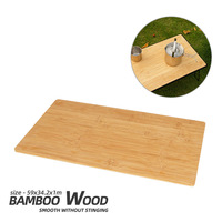 Table pliante d'extérieur en bambou avec plateau en maille, table de camping portable pour barbecue, table de camping, table en maille
