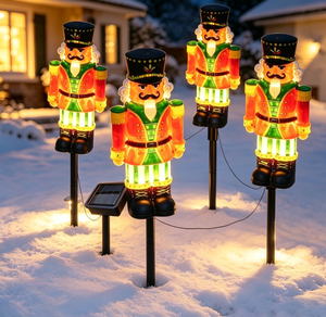 Lampes solaires en forme de casse-noisette en résine, lampes de chemin de Noël, lampes de jardin imperméables, décorations de <span class=keywords><strong>paysage</strong></span> pour la pelouse, lumières décoratives pour la cour, décorations de Noël - Product Image 4