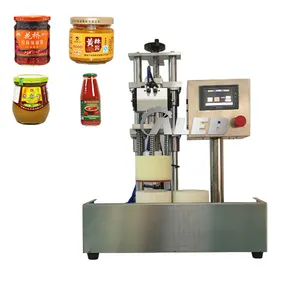 best selling Pepper sauce Desktop Lid Vacuum Pneumatic Semi Automatic Bottle Capping Machine For Jar Glass Bottles