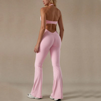 Combinaison de yoga pour femmes grande taille, col halter, dos nu, séchage rapide, respirante, extensible dans quatre directions