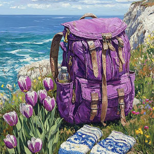 Pour CHENISTORY <span class=keywords><strong>violet</strong></span> sac à dos bricolage peinture par numéros Kits pour adultes paysage peinture acrylique sur toile pour la décoration intérieure - Product Image 1