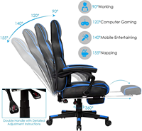 Chaise de jeu en cuir PU rose Cougar Style de conception chinoise Caractéristiques de massage extensibles à hauteur réglable pour la chambre de bureau à domicile