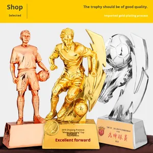 MVP Kidsren trofeo in resina da calcio placcato in oro eccezionale medaglia di riconoscimento del giocatore per centrocampista in avanti e marcatore difensore - Product Image 2