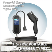 Station de recharge portable pour véhicules électriques XUNDAO Modèle XD-PT-3.5KW Prise Type 2 Puissance de sortie 7KW 16A Tension d'entrée 180-265V Certifiée CE UKCA