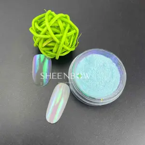high quality chameleon nail supplier mirror aurora effect pigment powder nail borosilicate glass pigments