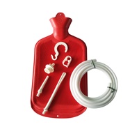 Bouteille d'eau chaude en caoutchouc de 2 L, kit de lavement, kit de douche pour usage domestique