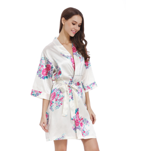 New Floral Bride Bathrobes High Quality Bridesmaid <strong>Robes</strong> Printed Home Wear Soft Fabric <strong>Ladies</strong> Loungewear <strong>Kimono</strong> Dress - Product Image 4