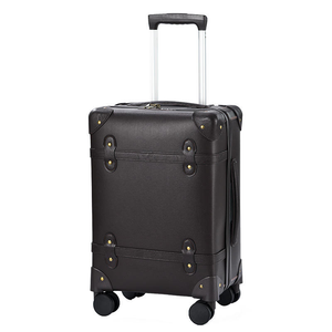 <span class=keywords><strong>Maleta</strong></span> de transporte de cuero PU hecha a mano de lujo de moda <span class=keywords><strong>antigua</strong></span> Retro Vintage, equipaje duro de tablero ligero para viajes familiares de 20 pulgadas - Product Image 2