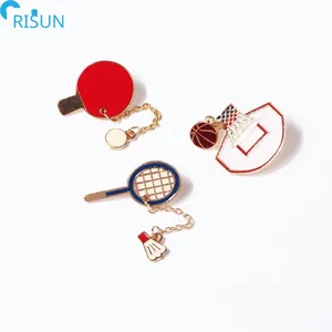 Sport ping pong racchetta Ins Badminton nappa spilla studente obliquo borsa a tracolla spilla distintivo coppia accessori spille smaltate