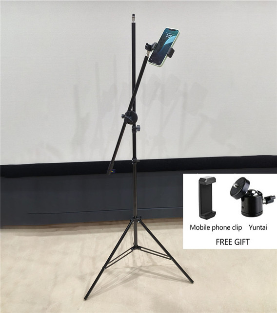 2.1 Meter Length Metal Tripod Stand High Quality Stable 3 Height Adjust Photography Tripod Stand for Live Broadcast Tripod Stand