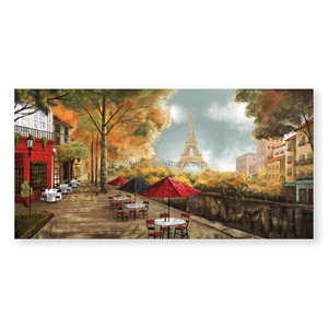 Parabione realistico paesaggio di strada di parigi dipinti di arte di paesaggio di arte di decorazione della parete dipinti e arti murali parigi - Product Image 1