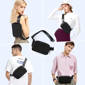 Tas pinggang pria dan wanita, tas pinggang pria, tas panggul, sabuk dada nilon olahraga tahan air, tas selempang dan logo cetak kustom