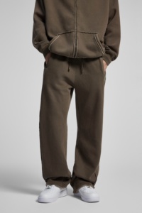 <span class=keywords><strong>Pantaloni</strong></span> Larghi da Uomo <span class=keywords><strong>in</strong></span> Felpa Pesante 420GSM, Stile Vintage Acid Wash, Streetwear Personalizzato, <span class=keywords><strong>con</strong></span> Orlo Aperto - Product Image 2