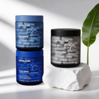 Bouteille en verre givré vide personnalisable avec logo, 80 ml, 90 ml, 100 ml, pour capsules de beauté, huile de poisson, suppléments capillaires, vitamines, avec couvercle