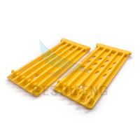 Support de présentation pour bagues de pigeon en plastique PP jaune, 23*8.8cm