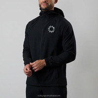 Logo personnalisé 100% Polyester couleur unie course à pied veste de sport athlétique et pantalon de survêtement 2 pièces coupe-vent ensemble survêtement pour hommes