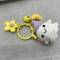 Mini porte-clés fantôme au crochet fait main, ornements tissés à la main pour Halloween, cadeaux au crochet, cadeau tricoté pour Halloween