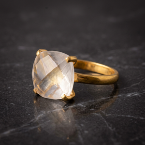Aros de Plata Chapados en Oro con Cristales de Cuarzo Clásicos para Damas de Honor, Aretes de Aro Hechos a Mano con Piedras Preciosas - Product Image 4