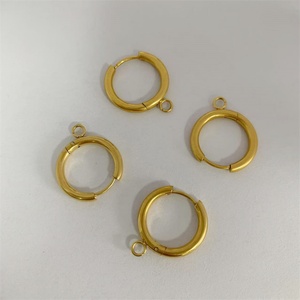 50% off Ready to Ship Earring Accessories Gold Plated Stainless Steel DIY Personalized Jewelry Hoop Earrings for Women - Product Image 3