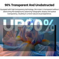 Película LED Holográfica 3D Transparente Flexible P3.91, Pantalla LED Publicitaria, Película de Vidrio LED para Centros Comerciales
