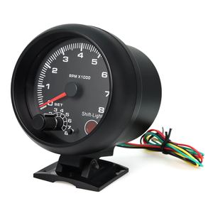 3.75 ''<span class=keywords><strong>Auto</strong></span> voiture Tacho voiture universel noir tachymètre jauge bleu <span class=keywords><strong>Inter</strong></span> Shift lumière 0-8000 Rpm pour véhicule à essence 12V - Product Image 3