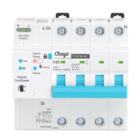 Tuya Zigbee MCB Mini disjoncteur avec télécommande Consommation d'énergie 1-4P 1-63A Protection contre les surtensions TONGOU