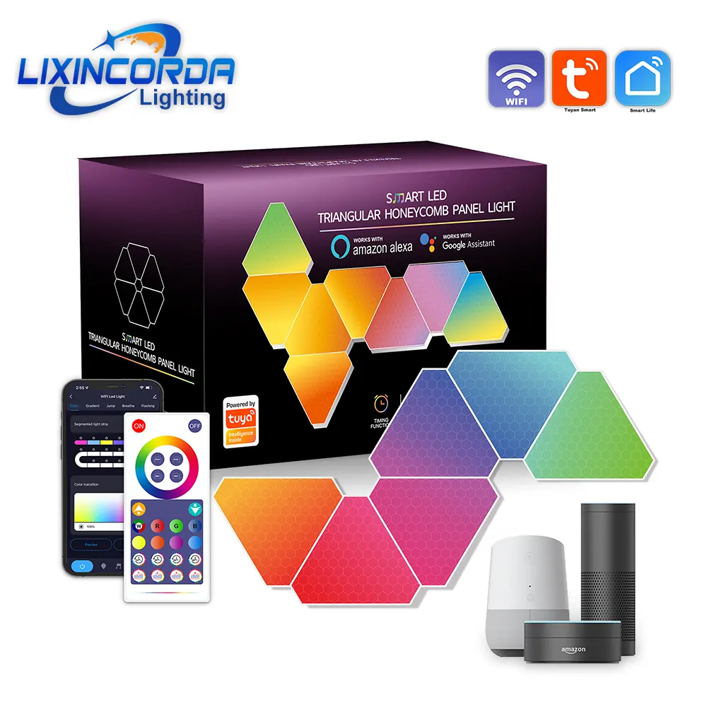 WiFi+IR Smart Home DIY Design RGB IC Control Kit APP Magic Triangle intelligence LED Light panel