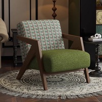 Fauteuil simple Richard fait main, durable, confortable, décontracté, rétro, capitonné, design de luxe pour balcon, café, salon