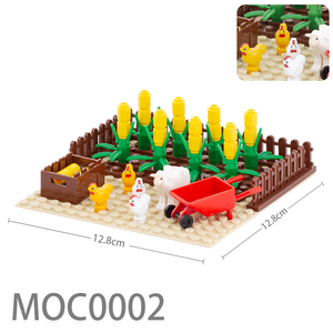 Bloques de Construcción MOC WM, Granja Feliz, Zoológico Feliz, Animal Conejo, Oveja, Zanahoria, Figuras de Acción, Juguetes - Product Image 3