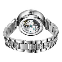 Montre analogique automatique pour femme, design simple de haute qualité, boîtier en alliage, bracelet en cuir, résistante à l'eau 3BAR, Hangzhou