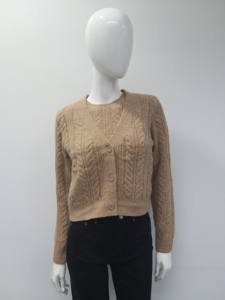 Suéter Cárdigan de Punto Personalizado BSCI/WRAP, Informal, con Botones Delanteros, para <span class=keywords><strong>Mujer</strong></span>, de Invierno, Mezcla de Lana y Cachemira, Cuello en V, Manga Larga - Product Image 3