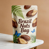 Sachets personnalisés avec logo, pochettes verticales pour aliments, emballages de noix de cajou, sacs refermables en aluminium et plastique, Doypack
