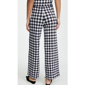Customise <strong>Ladies</strong> <strong>Tartan</strong> Check Wide Leg Pants Casual Fashion Plaid <strong>Trousers</strong> - Product Image 4