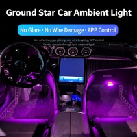 Lumière ambiante LED pour voiture, application + télécommande, éclairage musical, lumière décorative, bandes lumineuses LED, éclairage intérieur LED, décoration de voiture RGB