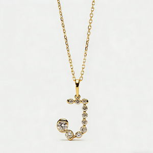 Colliers pendentifs FUAMAY CZ avec lettres pavées, en argent 925 plaqué or 18 carats/rhodium, personnalisables haut de gamme en gros - Product Image 4