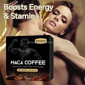 Maca Coffee Strong Man Power Afrodisíaco Tongkat Ali Instant Black X Power Energy Coffee para hombres