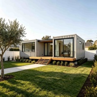 Maison préfabriquée modulaire personnalisée, grande fenêtre en verre, maison conteneur portable pour la vie en famille