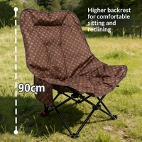 Chaise pliante d'extérieur inclinable et réglable, design minimaliste, rembourrée en coton, pour camping, pêche, bureau et usage domestique