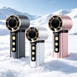 <b>Mini</b> Wearable Handheld <b>Fan</b> with LED Digital Display Foldable <b>USB</b>-C Rechargeable Portable for Car & RV Commute - Product Image 2