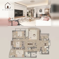 XINGRUO Meubles sur mesure écologiques modernes pour toute la maison, plan de maison gratuit, conception en rendu 3D, armoire de cuisine, meuble TV