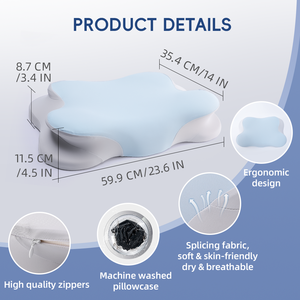 Almohada Cervical Ergonómica Ortopédica de Espuma Viscoelástica Lianda OEM/ODM, Alivio del Dolor de Cuello, Antibacteriana, Transpirable, Extraíble y Lavable - Product Image 4