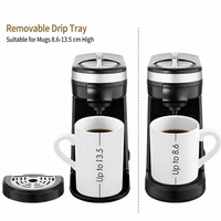 Machine à café à dosettes individuelles avec panier filtrant amovible et lavable, tension large 110-240V, compatible avec les tasses de 8,6 à 13,5 cm pour la cuisine