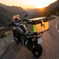 Boîtes arrière universelles pour moto en alliage d'aluminium 45L, étanches, avec système de double verrouillage, dossier et plaque de montage