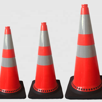 Cône de signalisation routière en PVC réfléchissant prismatique haute visibilité, orange fluorescent, base antidérapante, certifié standard, cône routier
