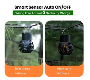 Treo 6 led năng lượng mặt trời ánh sáng sân vườn ngoài trời mô phỏng ngọn lửa đèn cho ngoài trời Vườn trang trí không thấm nước Đèn sân vườn - Product Image 6