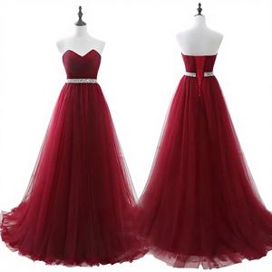 Nuevo Vestido de Noche de Moda <span class=keywords><strong>para</strong></span> Novia, sin Tirantes, Estilo Princesa, Largo hasta el Suelo, con Escote Corazón, <span class=keywords><strong>para</strong></span> Graduación y Eventos Anuales - Product Image 1