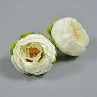Fleur de pivoine en soie de style européen de 5 cm, faite à la main, de haute qualité, pour la décoration de gâteaux, Fête des Mères, Thanksgiving, Nouvel An